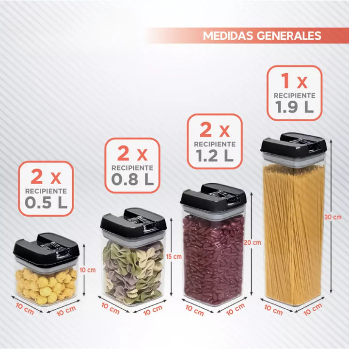 Set 7 Recipientes Herméticos HermetiPlus set