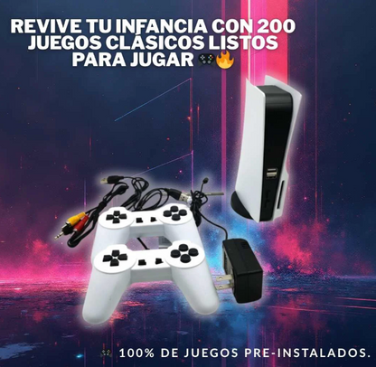 RetroBox 200™ – Mini Consola Clásica + 2 controles 🎮