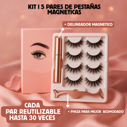Set l 5 pares de PESTAÑAS magnéticas (150 DÍAS)